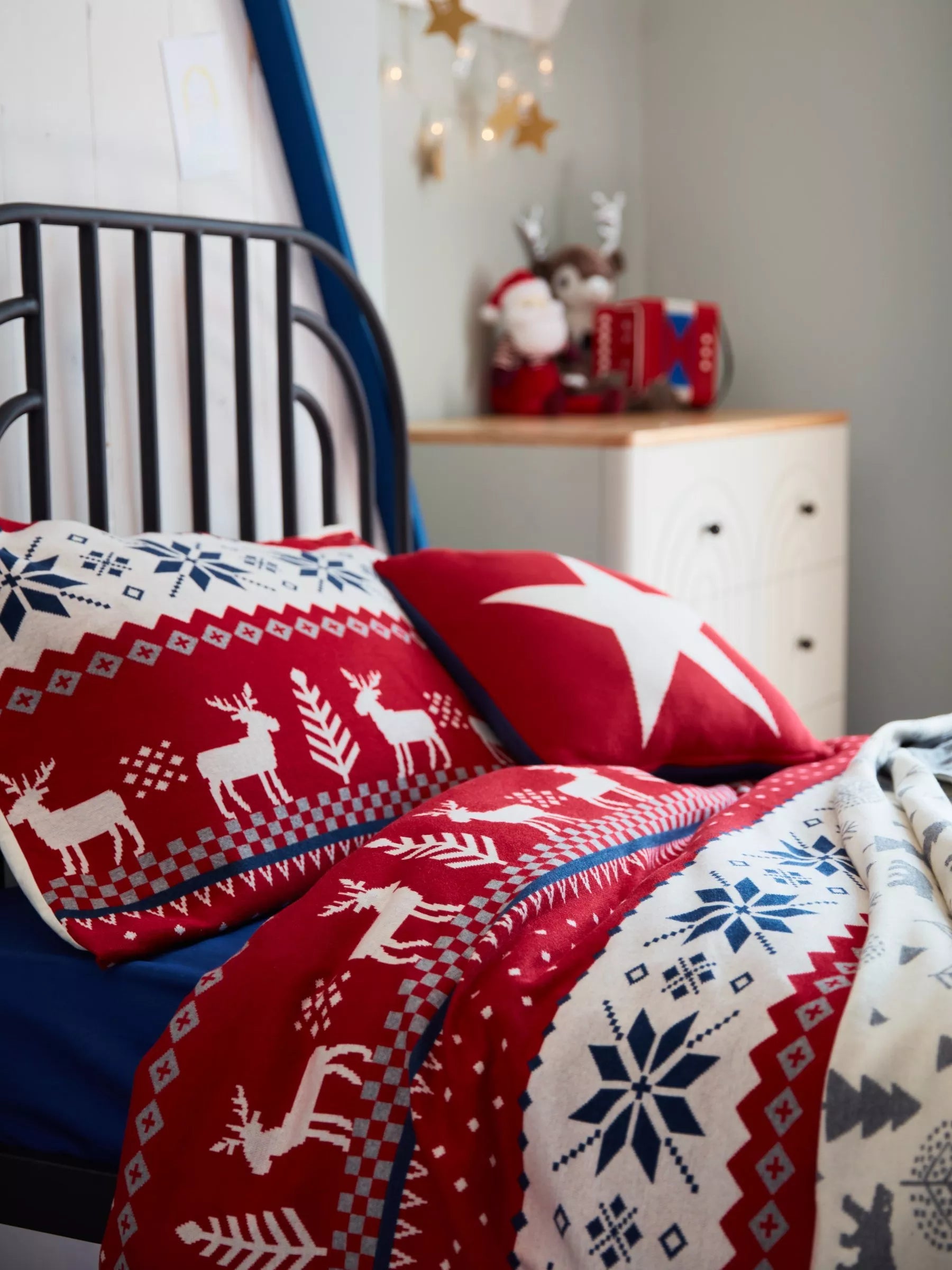 John Lewis Stars & Stripes cushion red/blue 40cm - British product