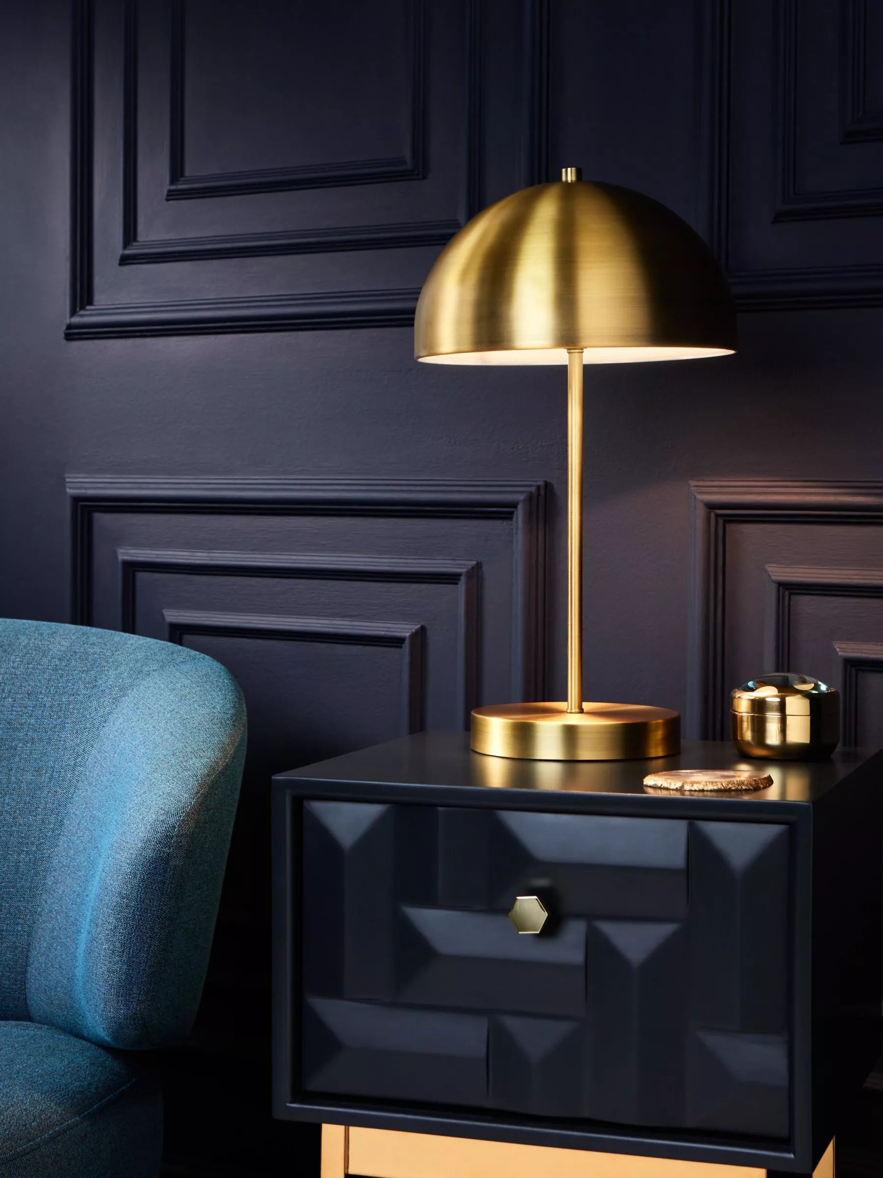 John Lewis dome table lamp with metal frame, imported from the UK