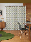 Orla Kiely scribble stem curtains seagrass duckegg blue - British product