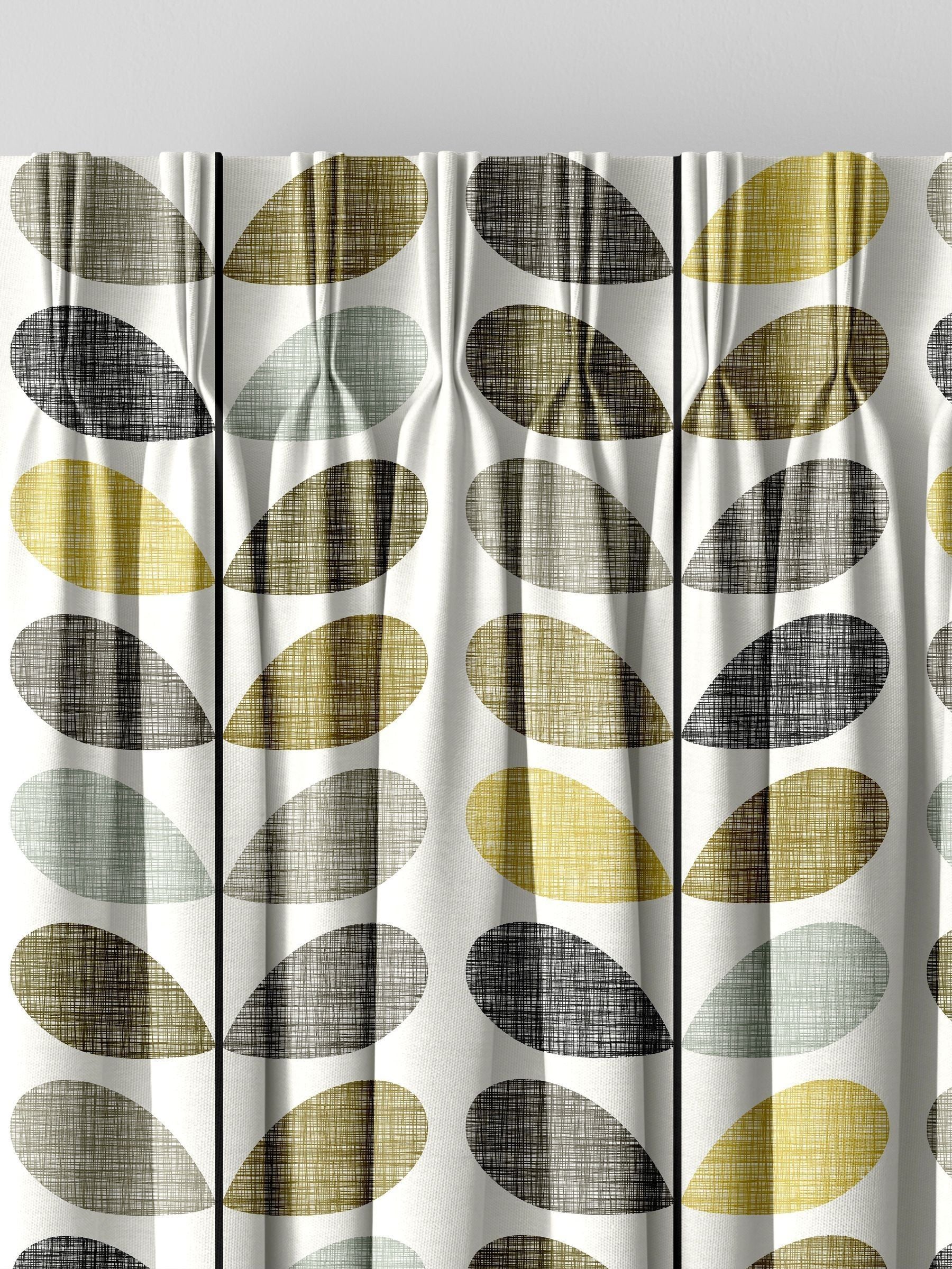 Orla Kiely scribble stem curtains seagrass duckegg blue - British product