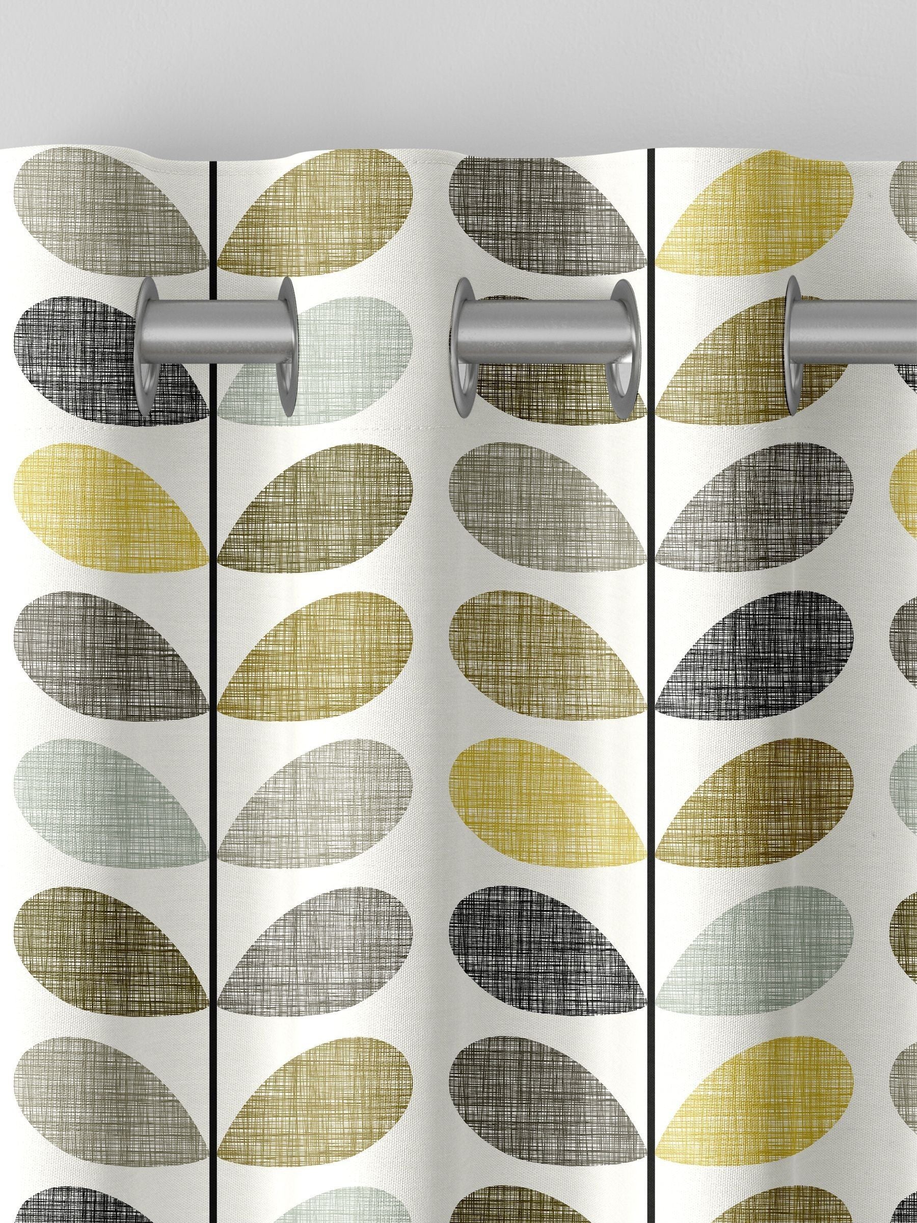 Orla Kiely scribble stem curtains seagrass duckegg blue - British product