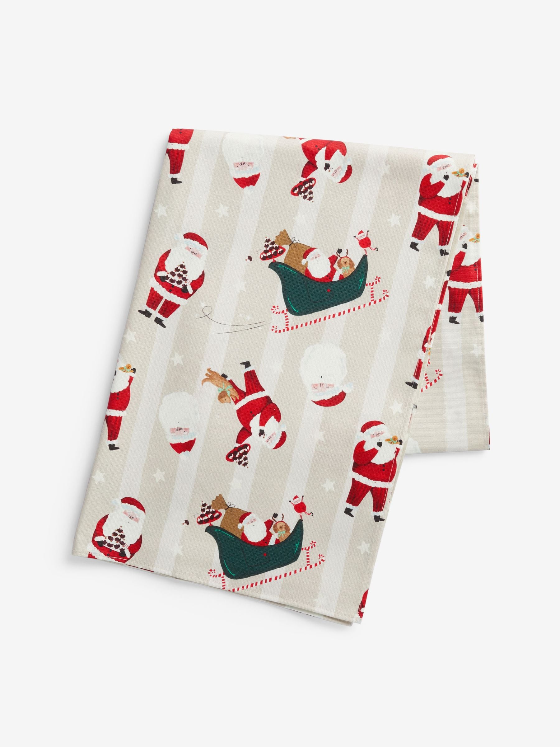 Red Christmas Santa Wipe Clean Tablecloth