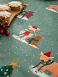 Green Christmas Hamish The Highland Cow Wipe Clean Tablecloth