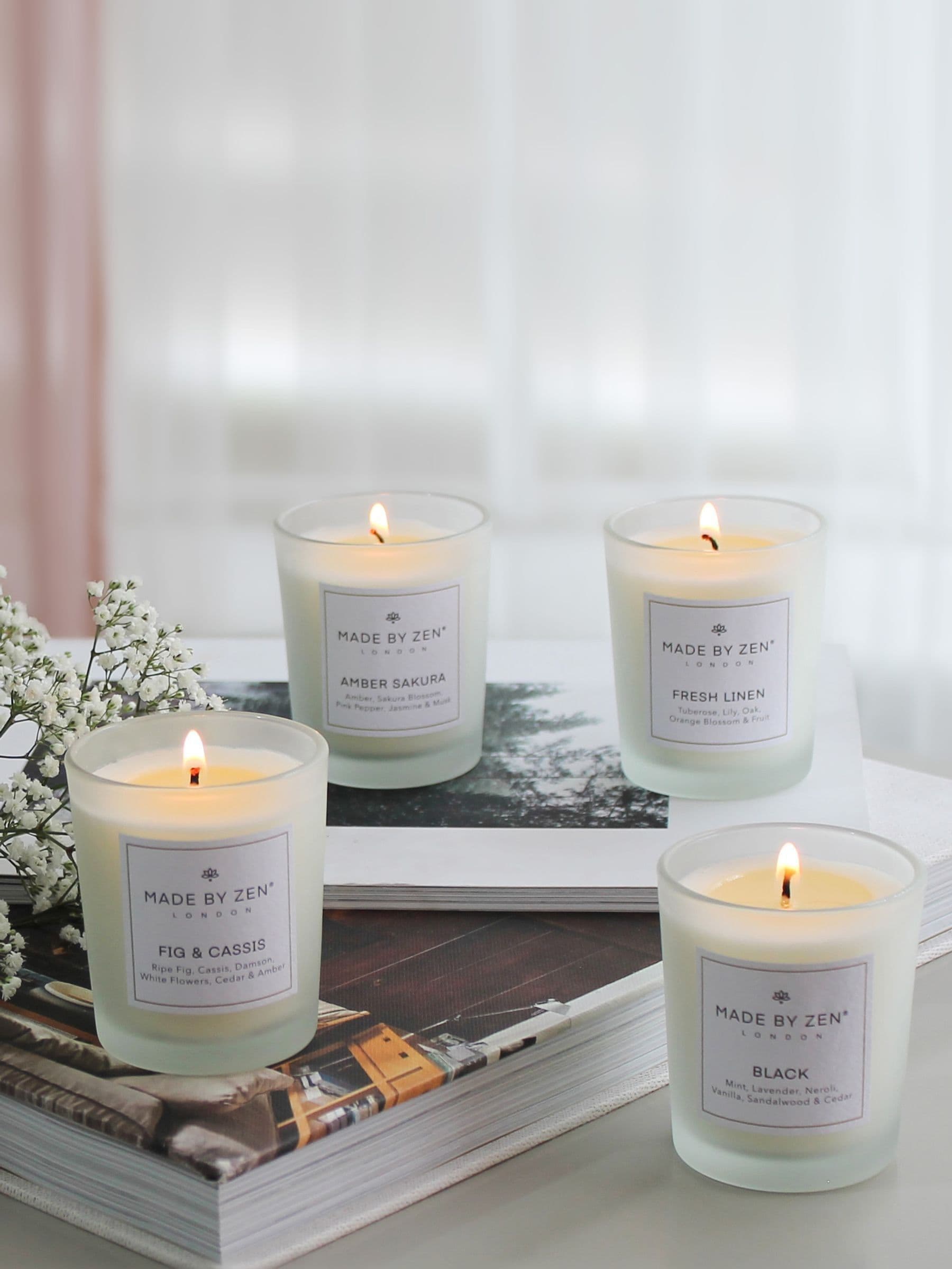 Made by Zen signature scented candle gift set 4x70g - British product