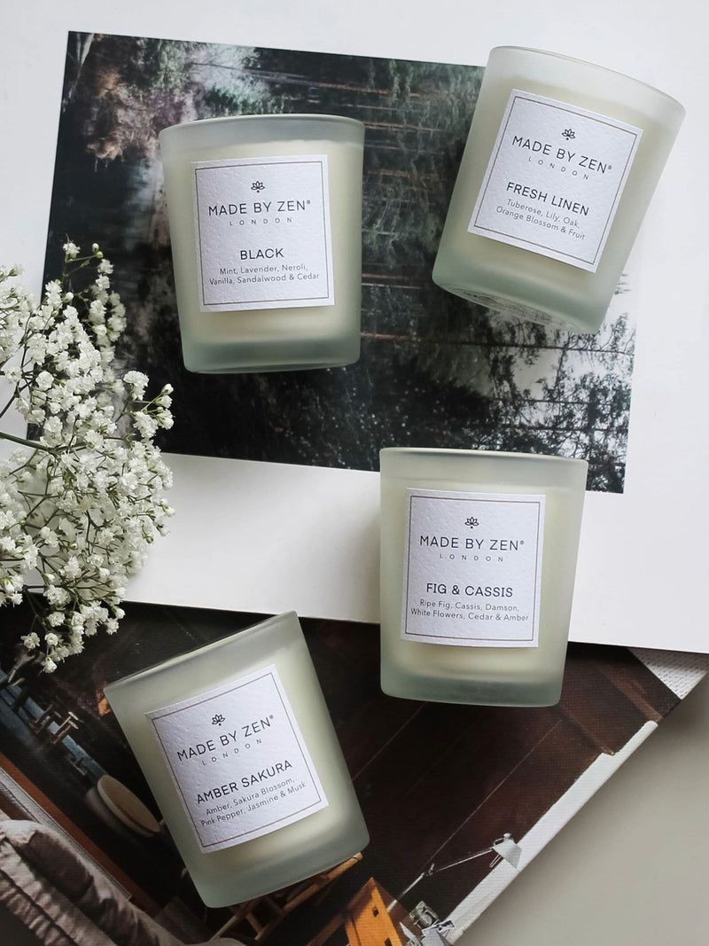 Made by Zen signature scented candle gift set 4x70g - British product