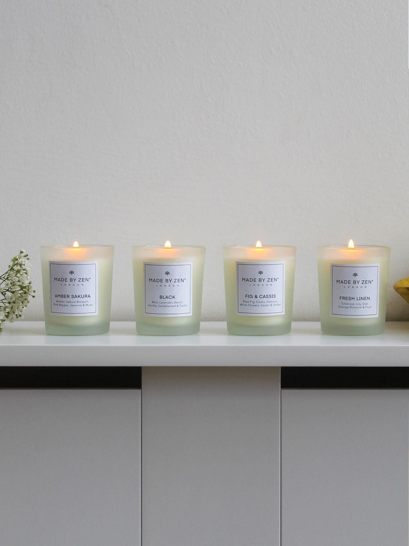 Made by Zen signature scented candle gift set 4x70g - British product