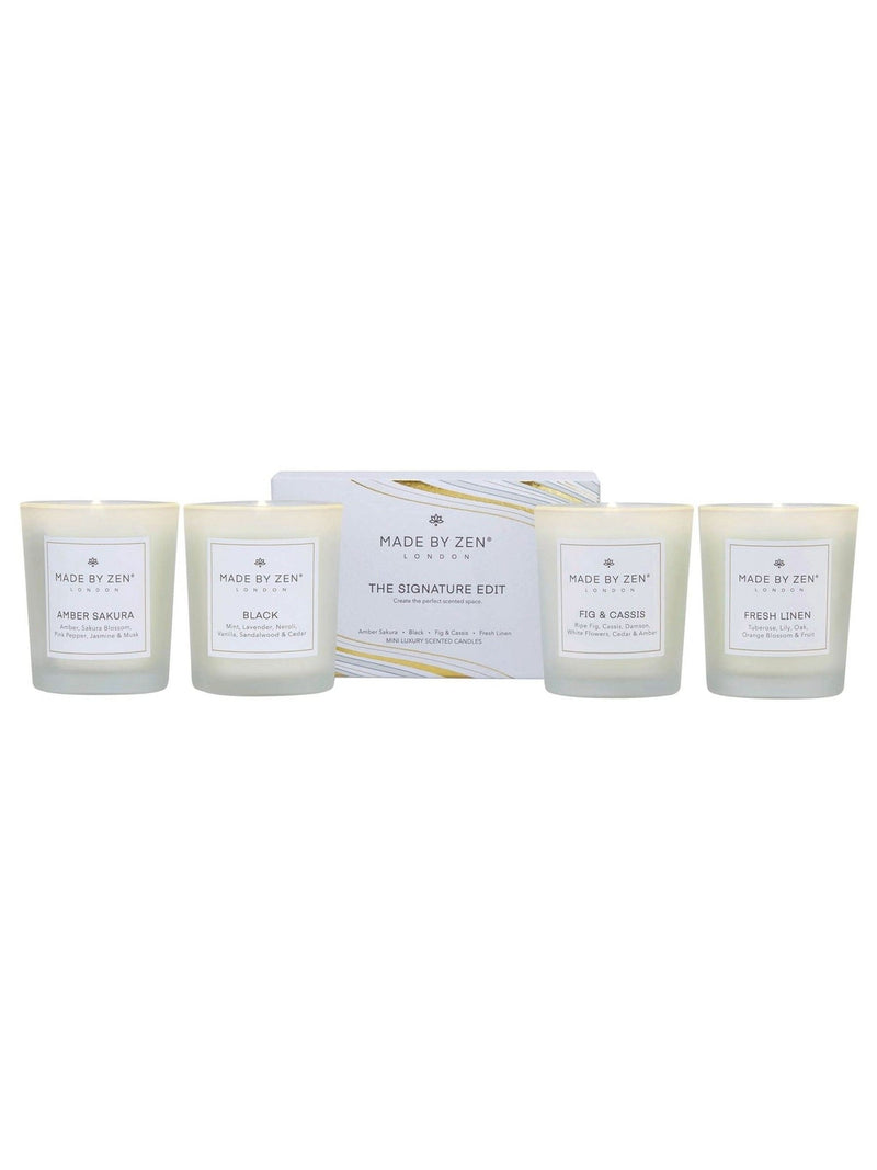 Made by Zen signature scented candle gift set 4x70g - British product