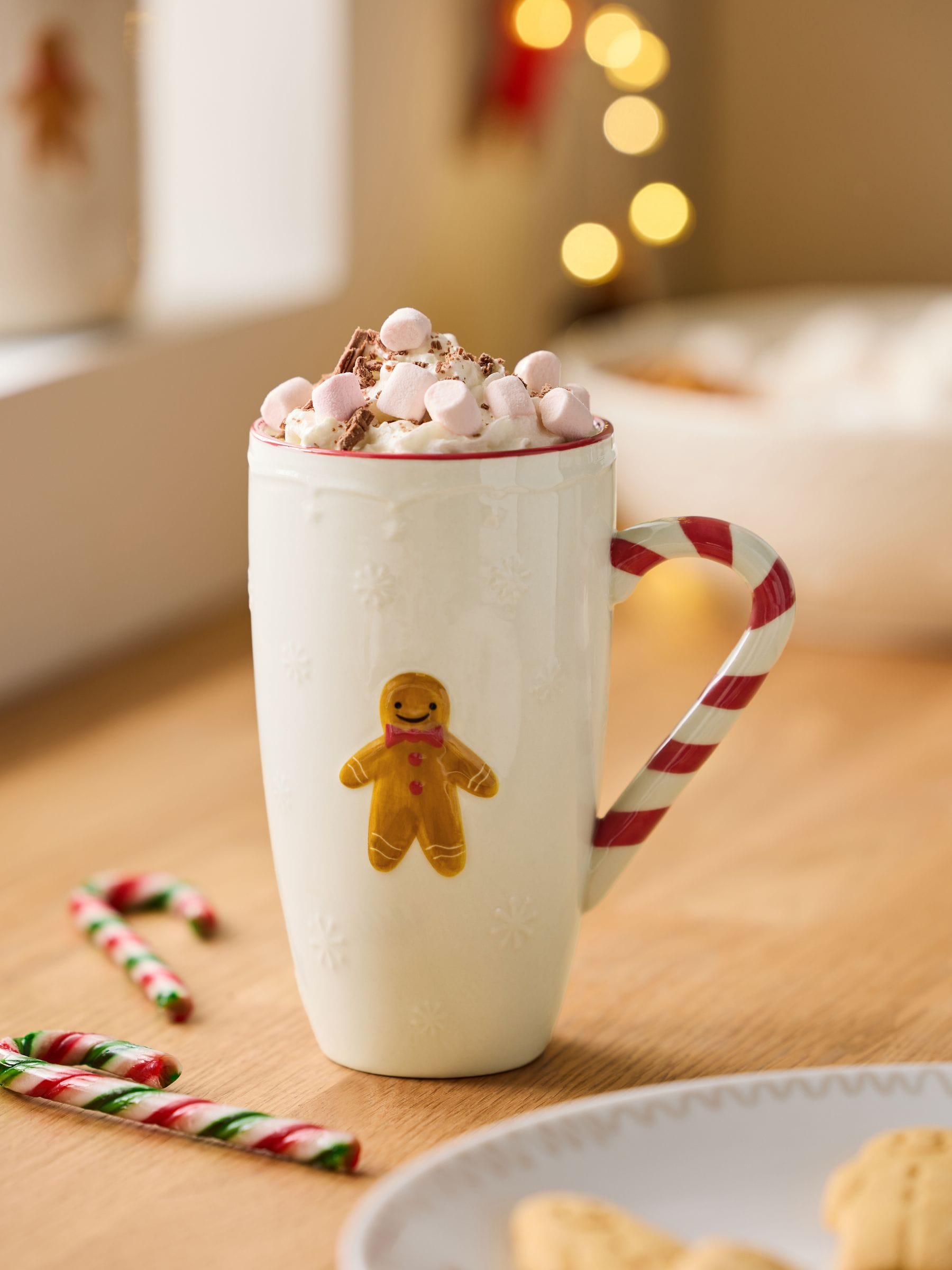 Pepperkake latte-krus håndmalt 12,5 cm, importert fra Storbritannia