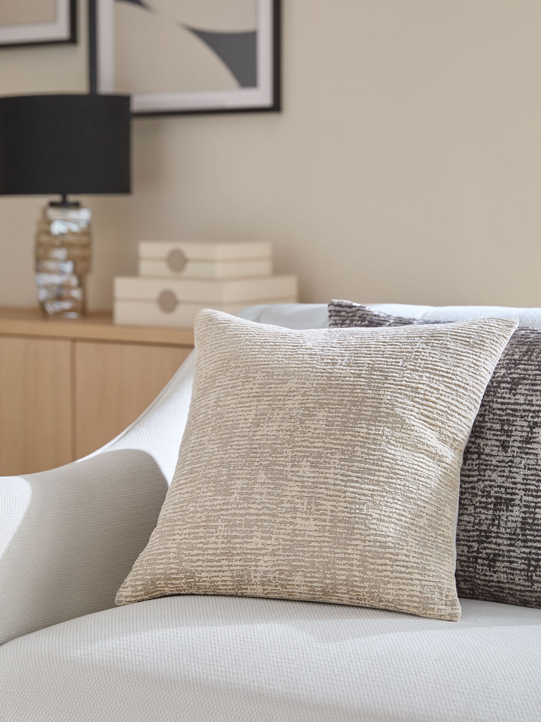 Sosandar Natural Isadora Textured Cushion