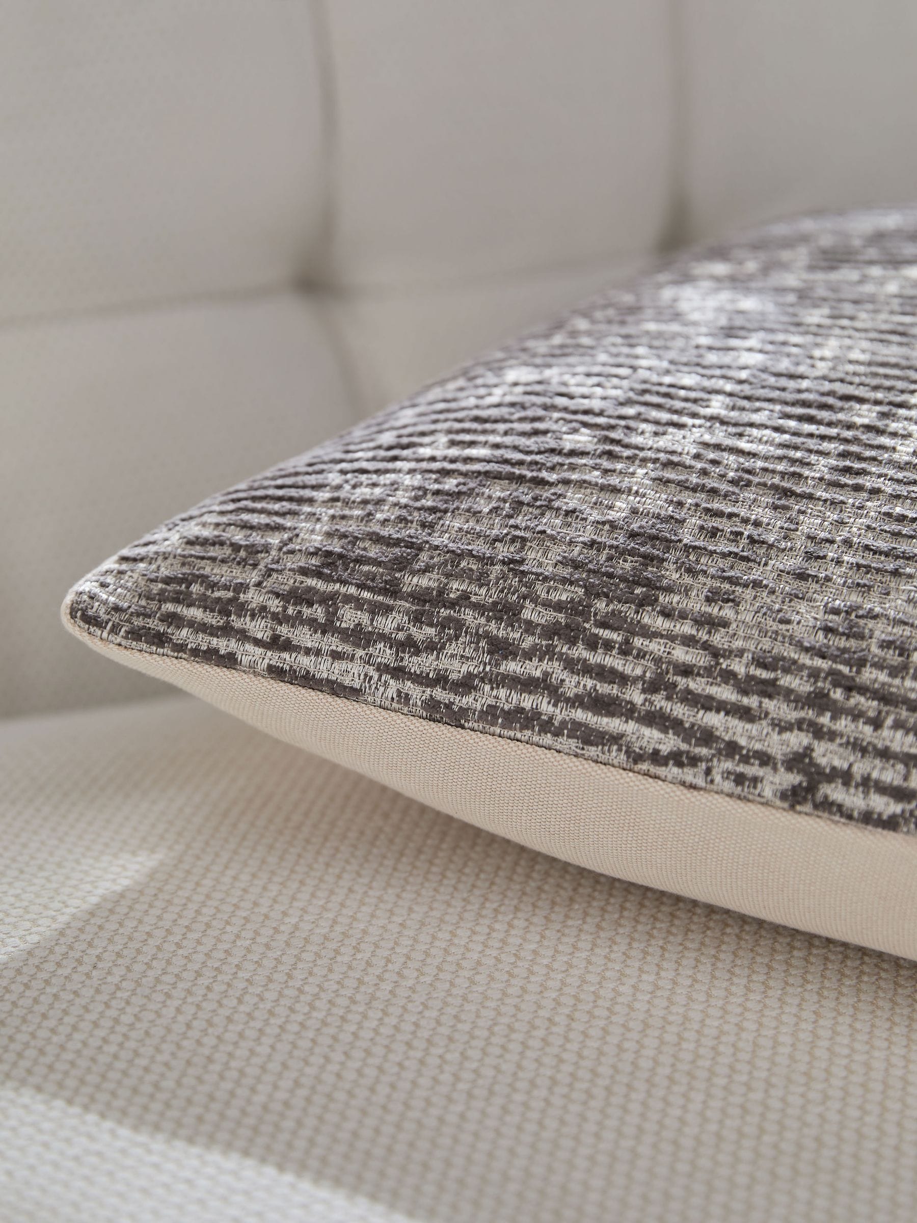 Sosandar grey Isadora textured cushion, imported from the UK