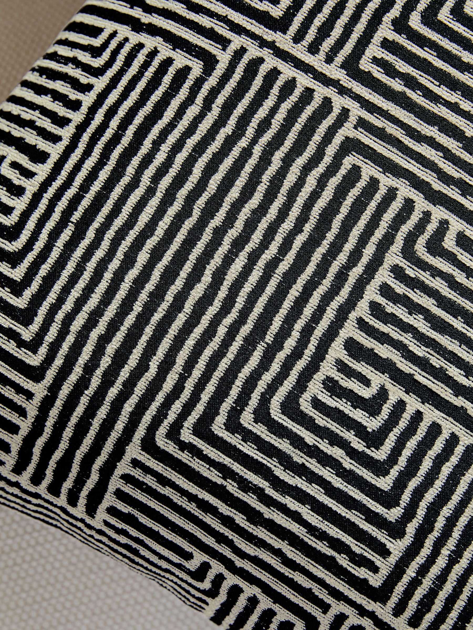 Sosandar black Novara woven geo cushion 50cm - British product