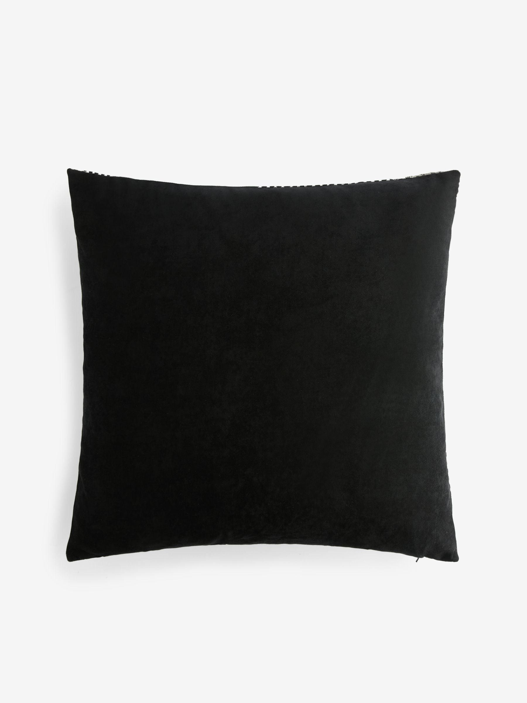 Sosandar black Novara woven geo cushion 50cm - British product