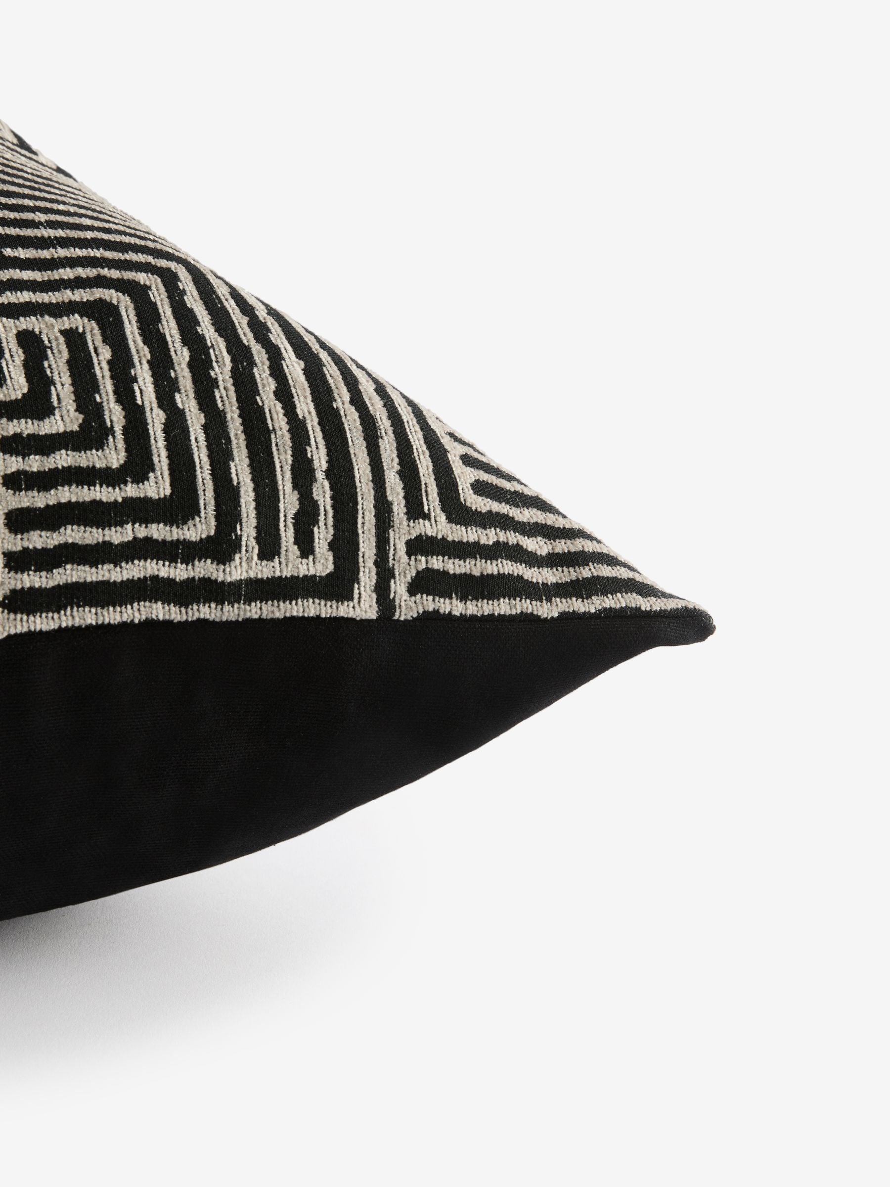 Sosandar black Novara woven geo cushion 50cm - British product