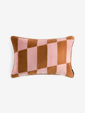 Rockett St George caramel stripe cotton velvet cushion 40x59cm - British product