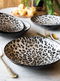 Rockett St George Set of 4 Leopard Love Print Pasta Bowls