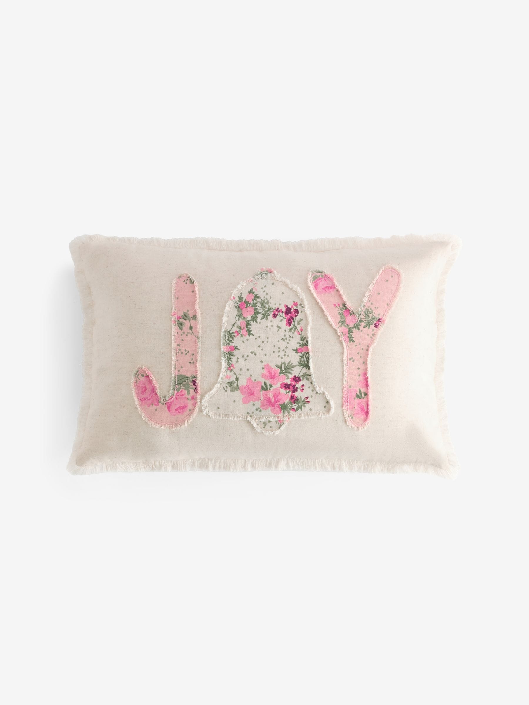 Shabby Chic pink joy floral cushion, imported from the UK