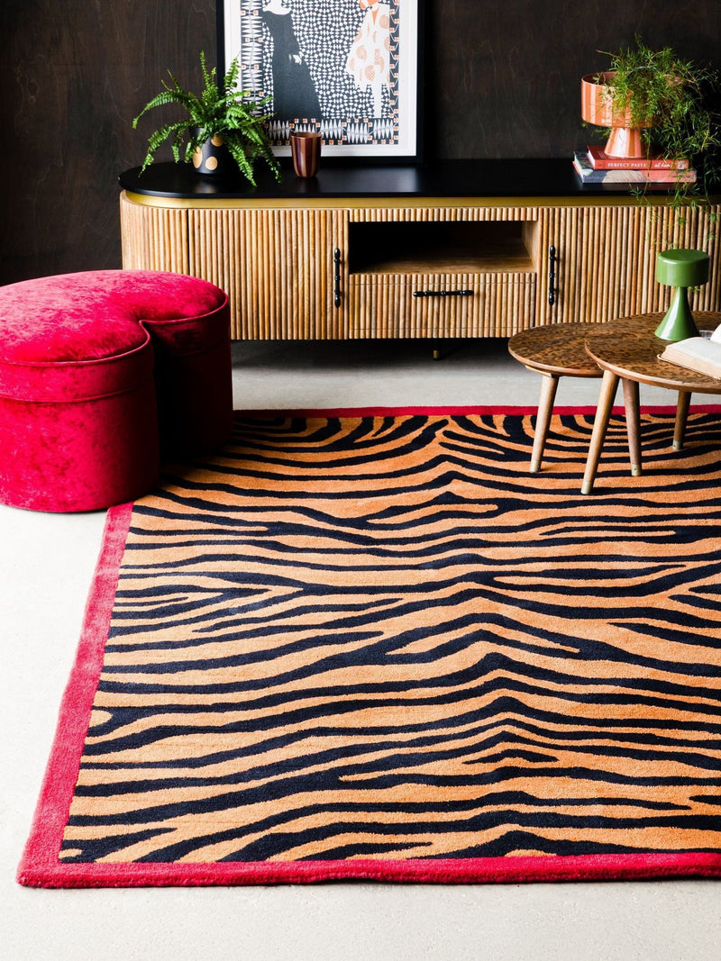 Rockett St George tiger print wool tufted rug - British product
