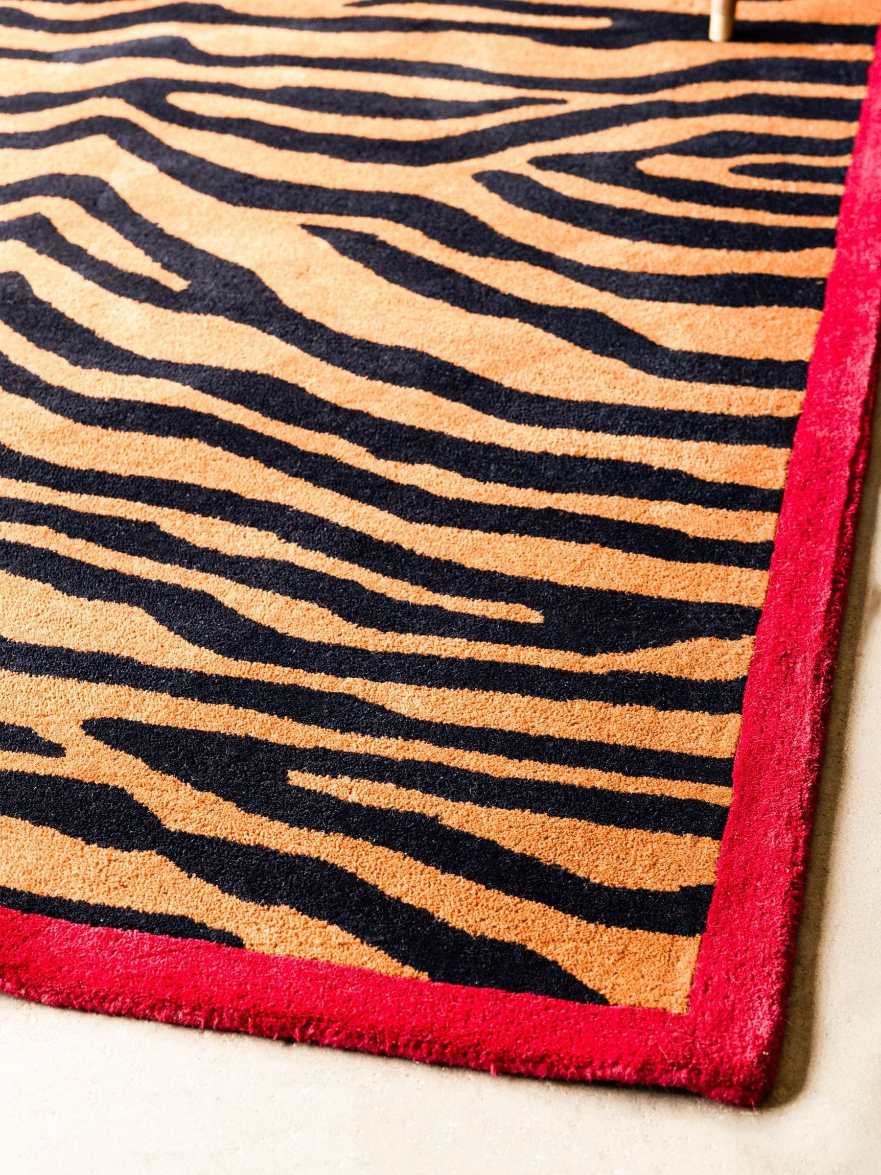 Rockett St George tiger print wool tufted rug - British product