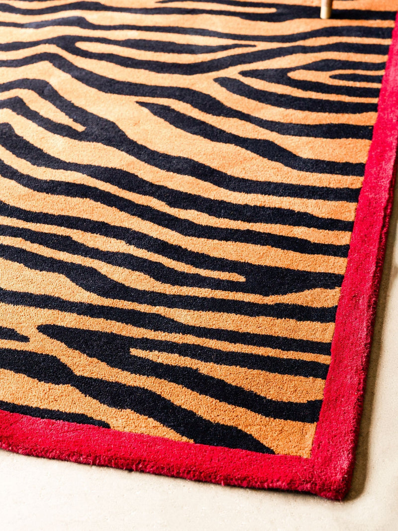 Rockett St George tiger print wool tufted rug - British product
