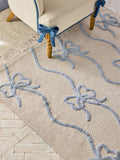 Cath Kidston blue ribbon and bows rug, imported from the UK