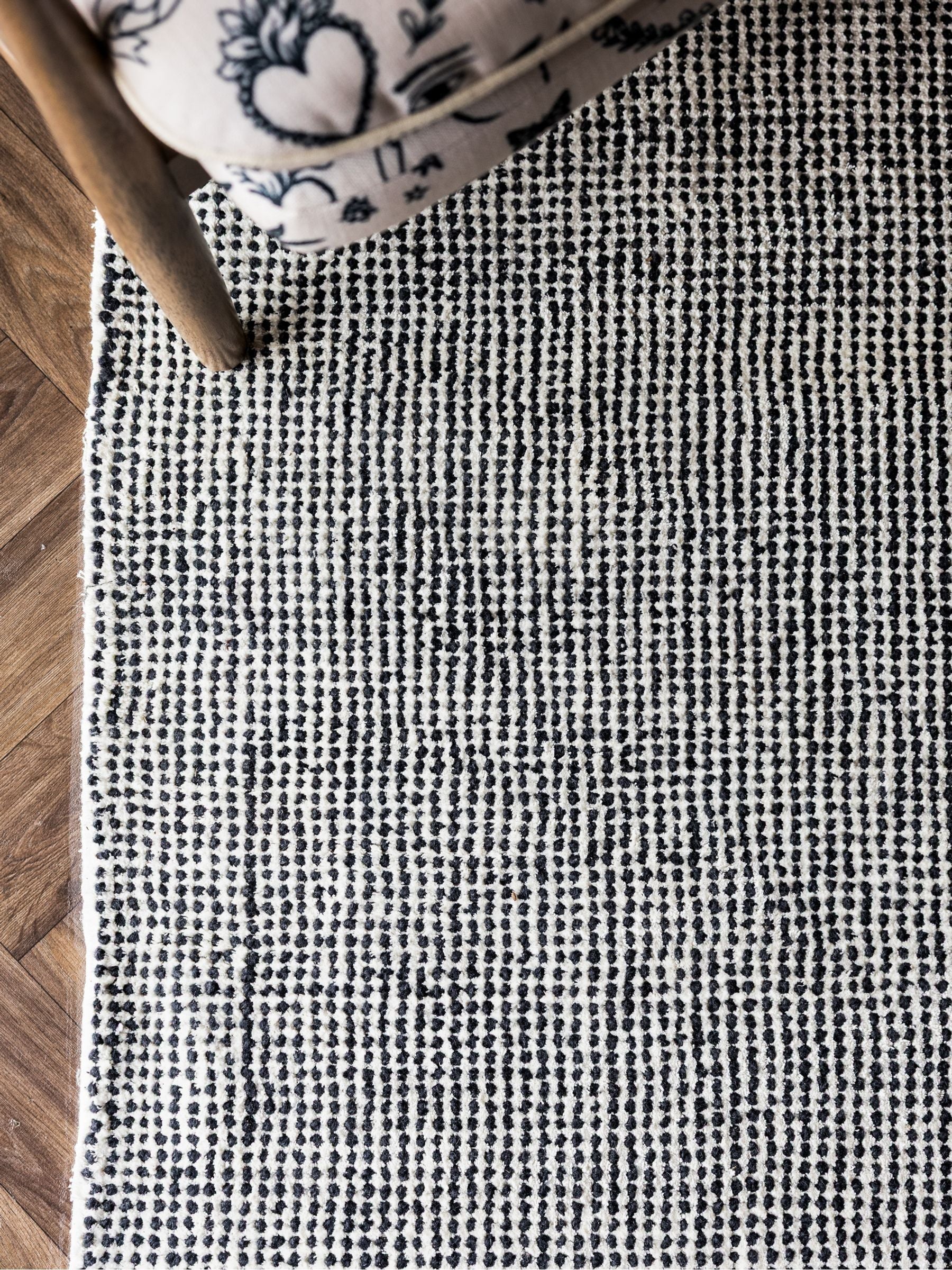 Rockett St George black dotty tufted rug, UK version