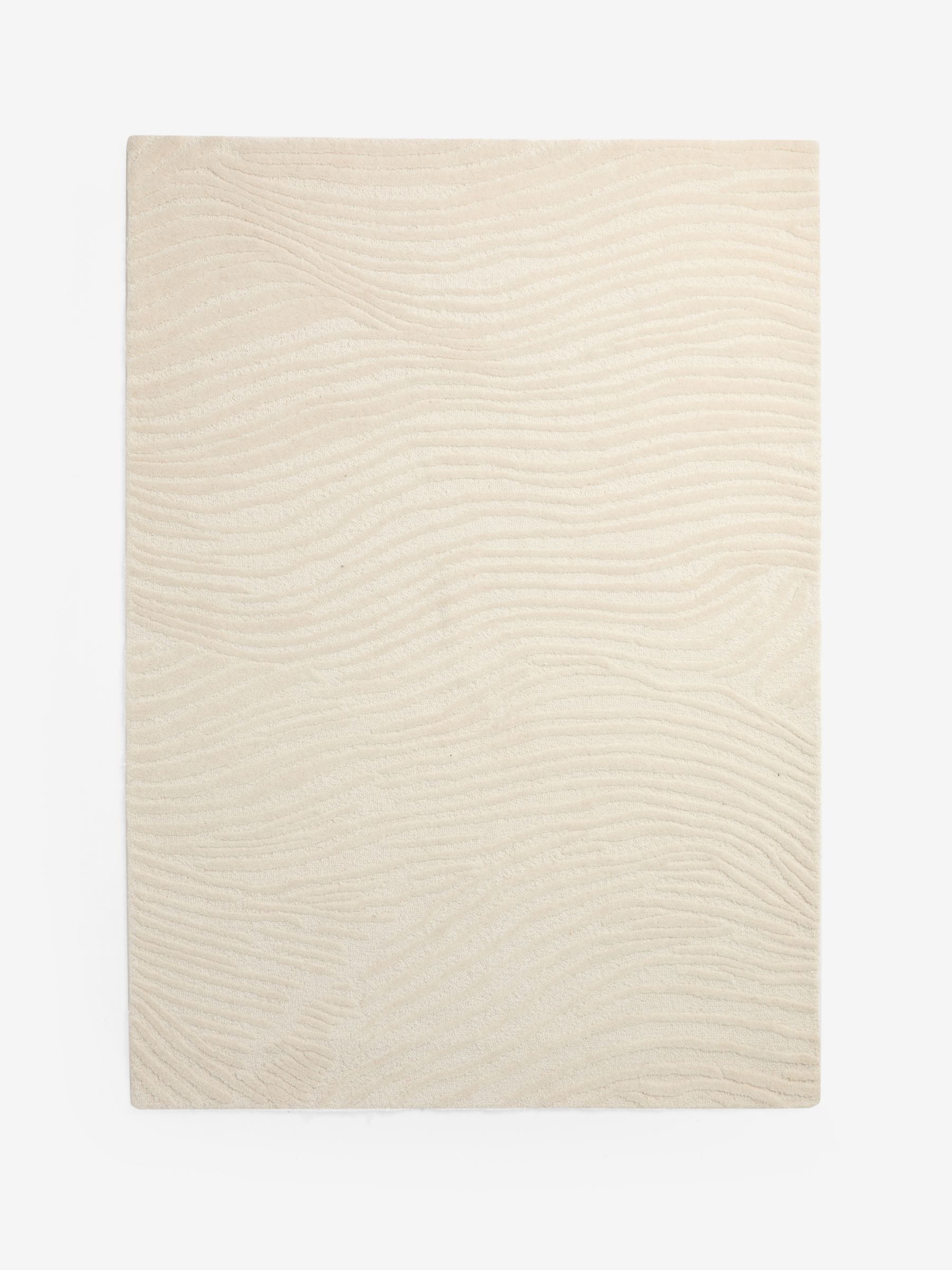 Sosandar Natural Mariana Ripple wool tufted rug (British brand)