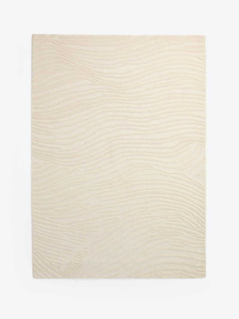 Sosandar Natural Mariana Ripple wool tufted rug (British brand)