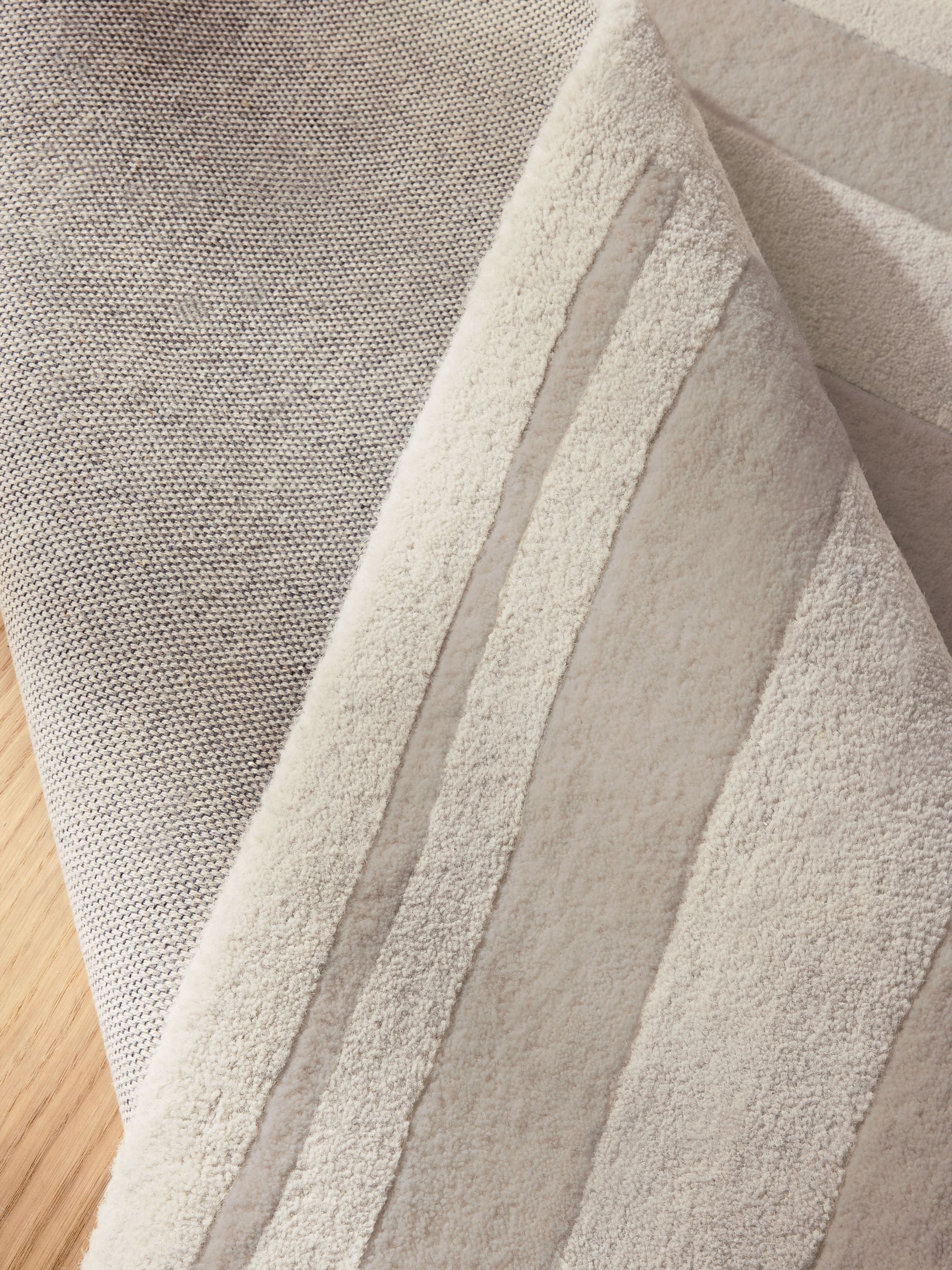 Sosandar Grey Serafina tufted border rug (British brand)