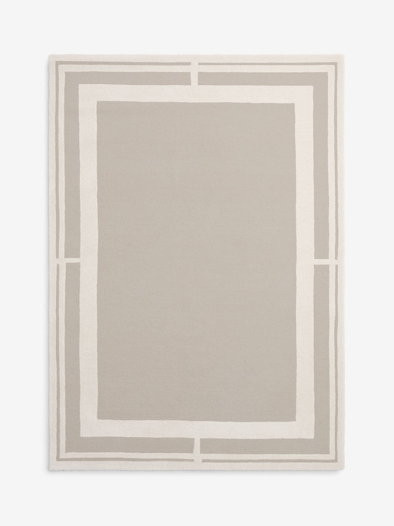 Sosandar Grey Serafina tufted border rug (British brand)