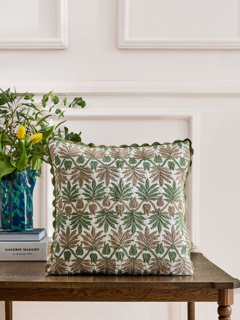 Nina Campbell embroidered cushion 43cm, UK version