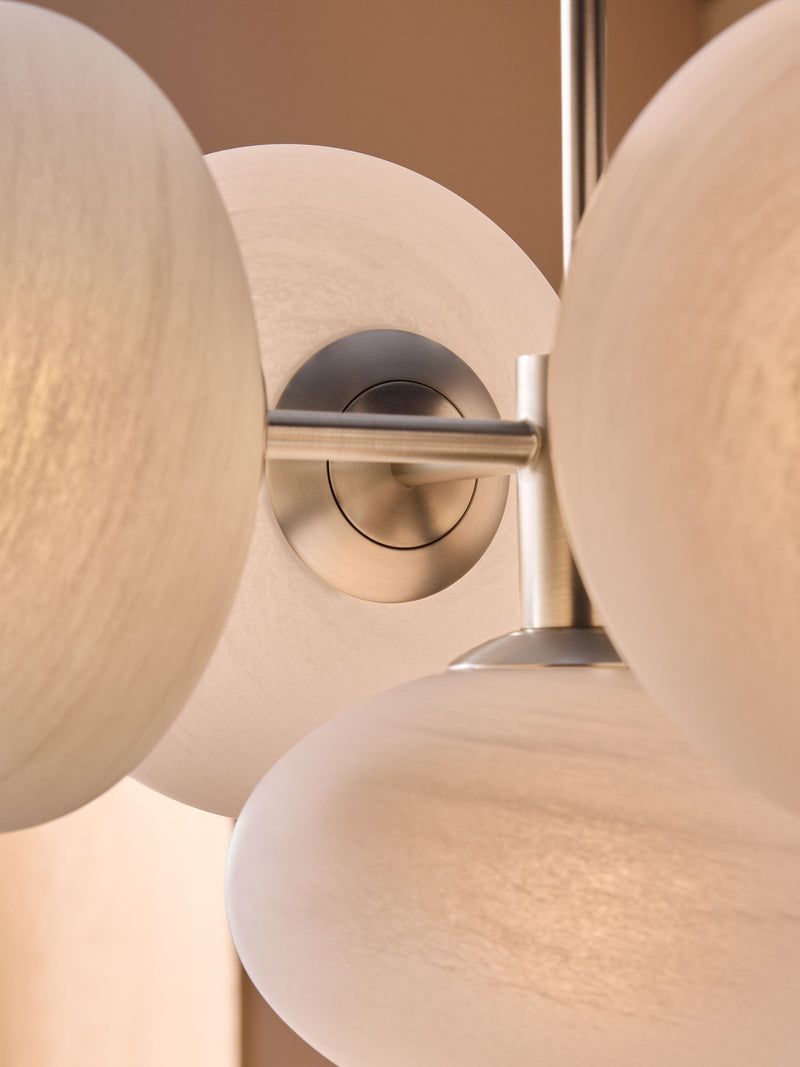 MADE.COM Caleb pendant light silver frosted glass orbs - British product