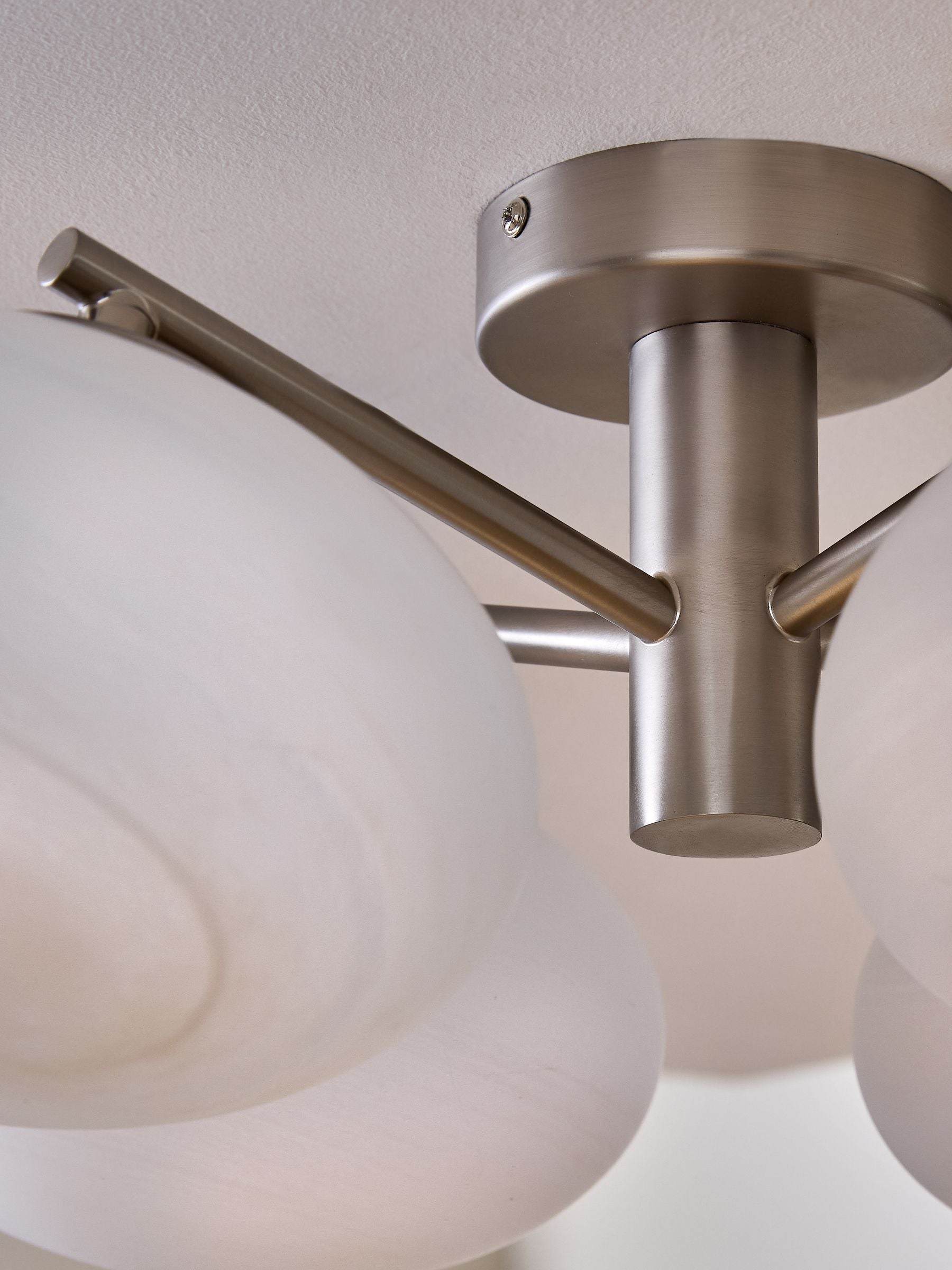 MADE.COM Silver/Frosted Caleb 4 flush light 54cm - British product