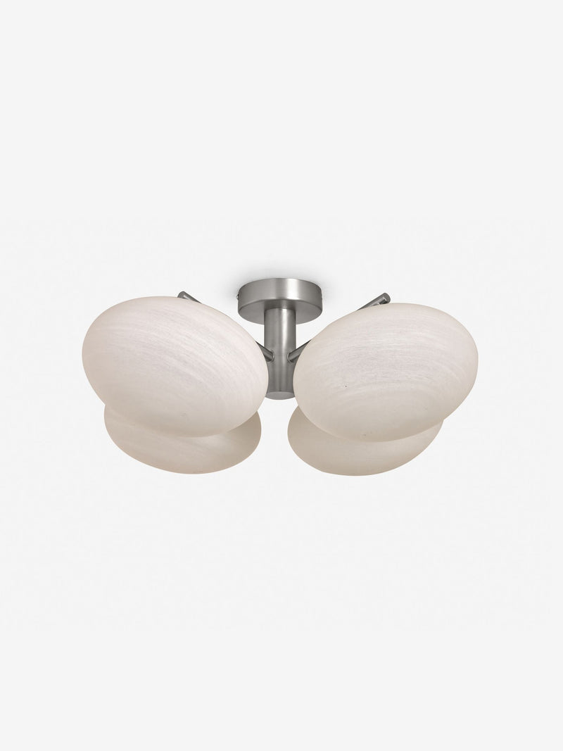 MADE.COM Silver/Frosted Caleb 4 flush light 54cm - British product