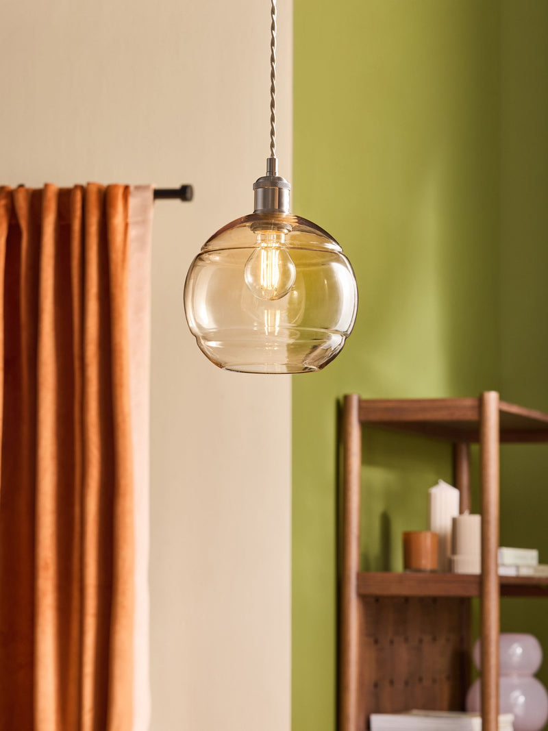 MADE.COM green Mika easyfit glass shade - British product