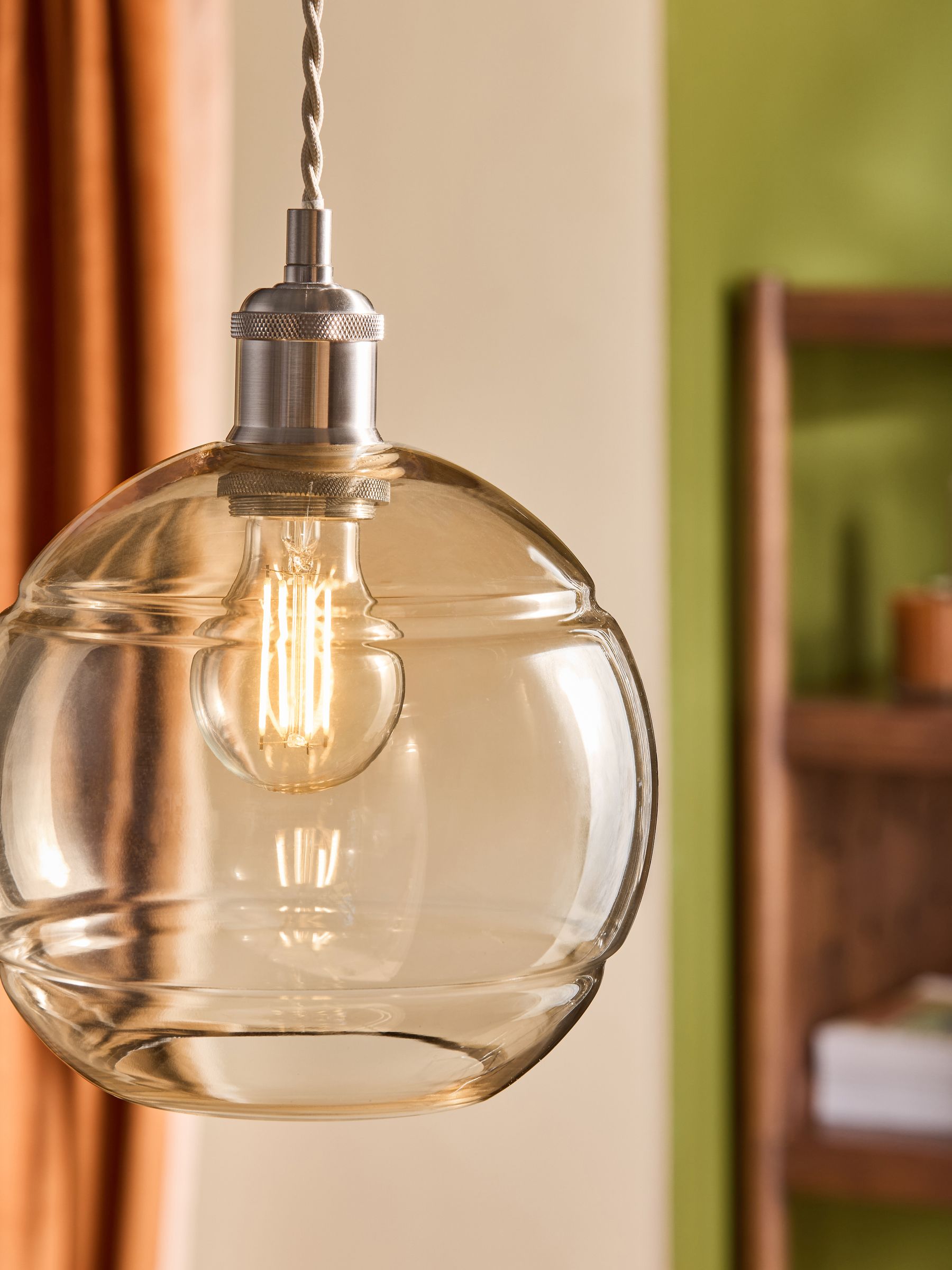 MADE.COM green Mika easyfit glass shade - British product