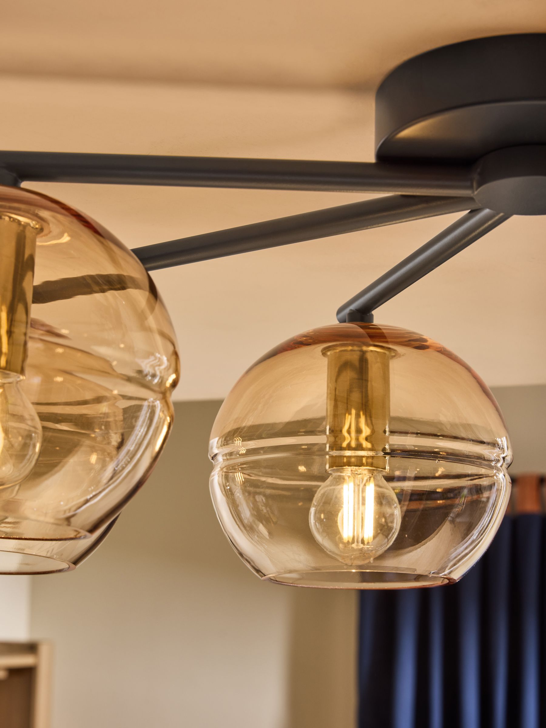 MADE.COM Mika flush light black champagne, imported from the UK