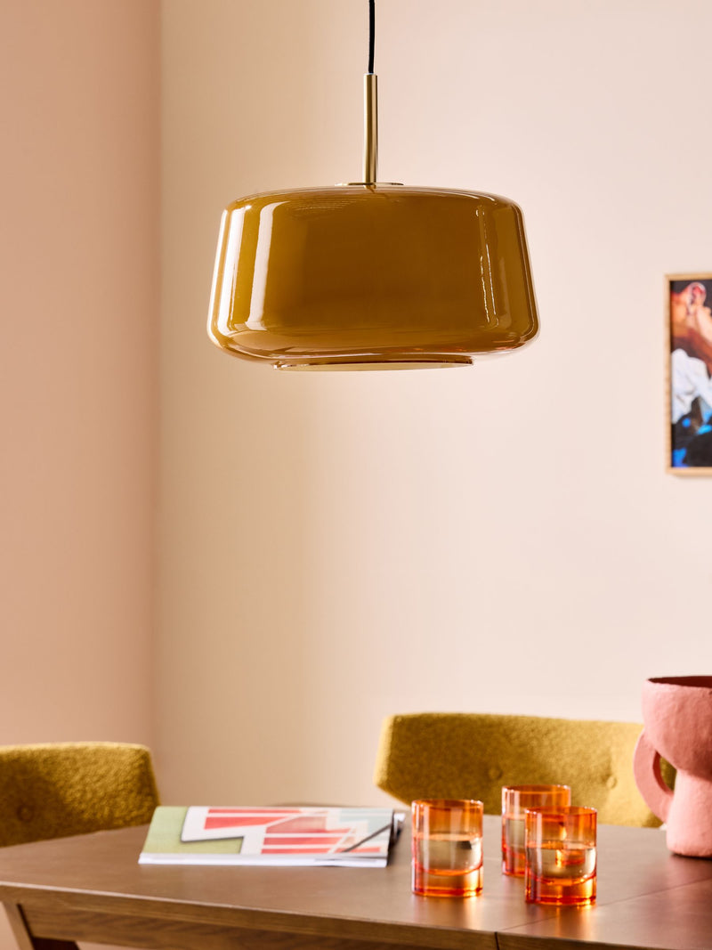 MADE.COM Amber Orange Camilo pendant light, imported from the UK