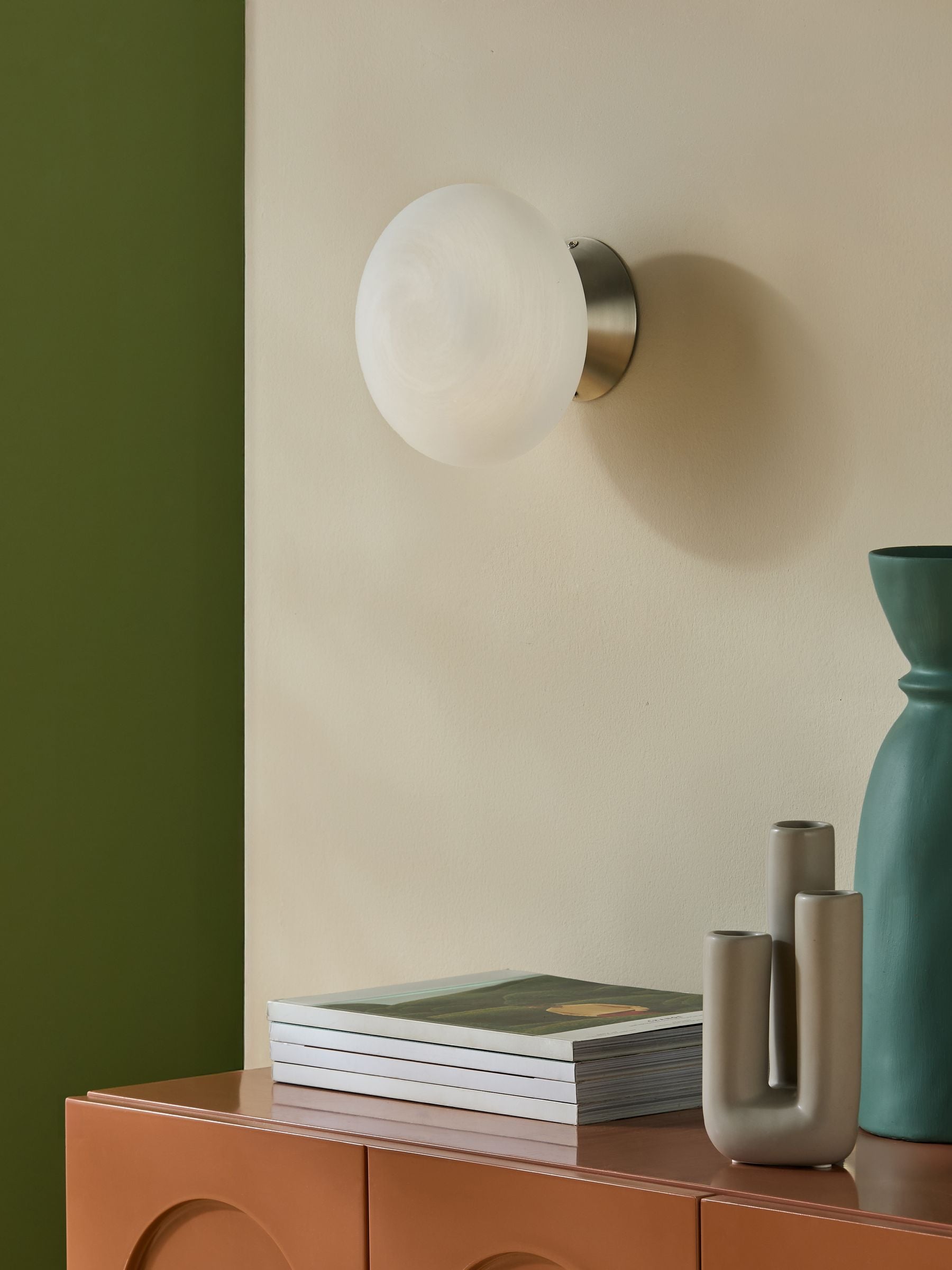 MADE.COM Caleb wall light silver frosted, UK version