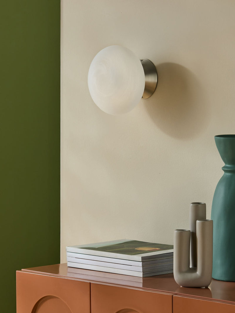 MADE.COM Caleb wall light silver frosted, UK version