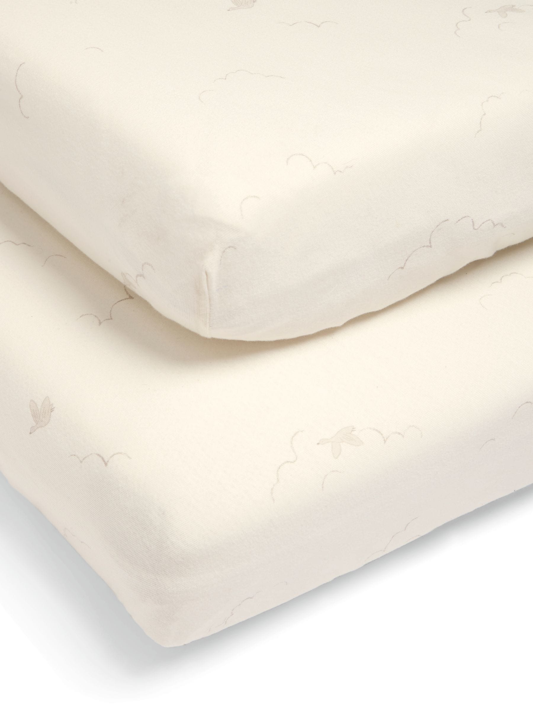 Mamas & Papas duckling cream cotbed fitted sheets 2-pack, imported from the UK