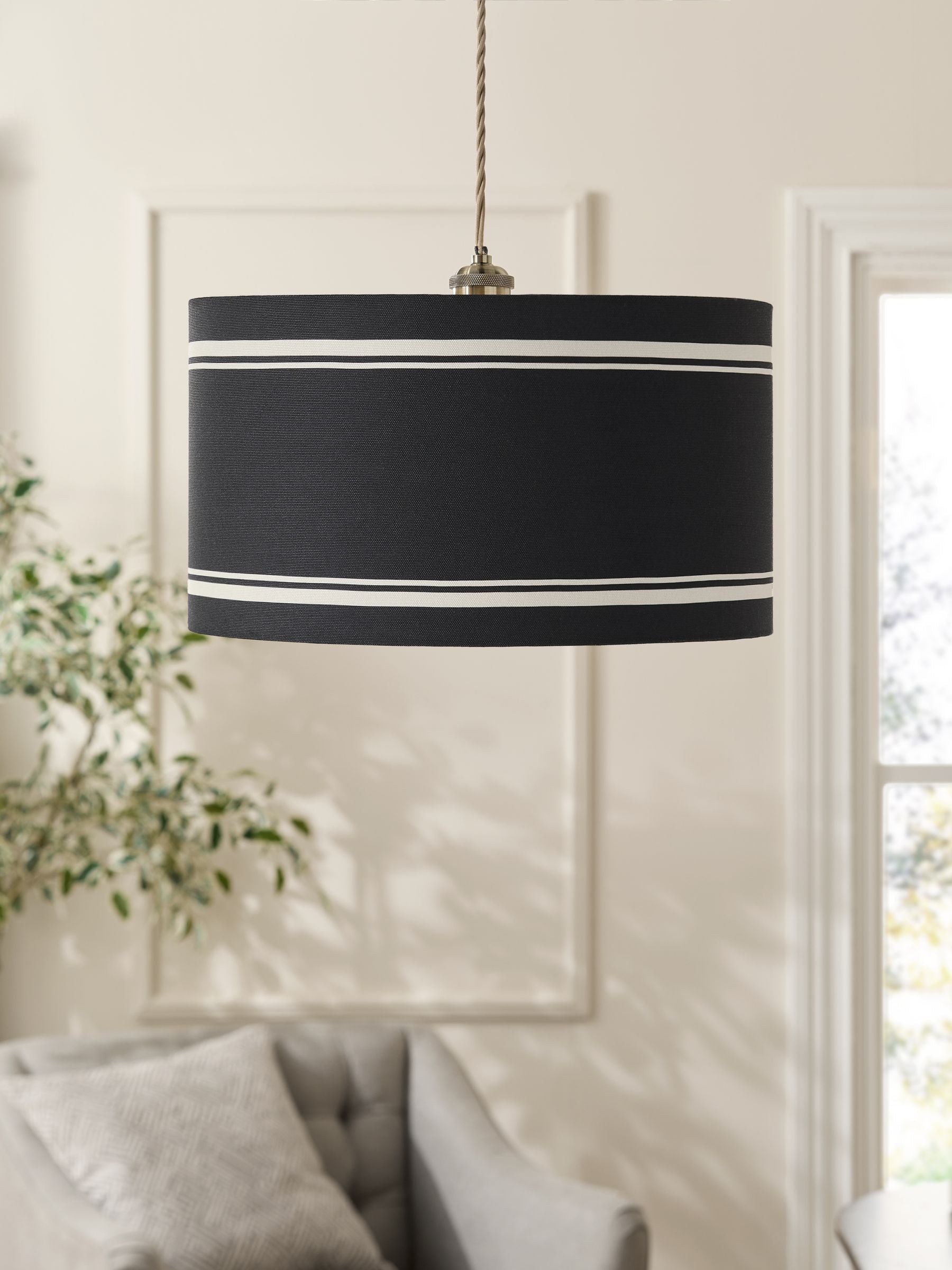 Sosandar black easyfit drum lampshade 40cm British brand