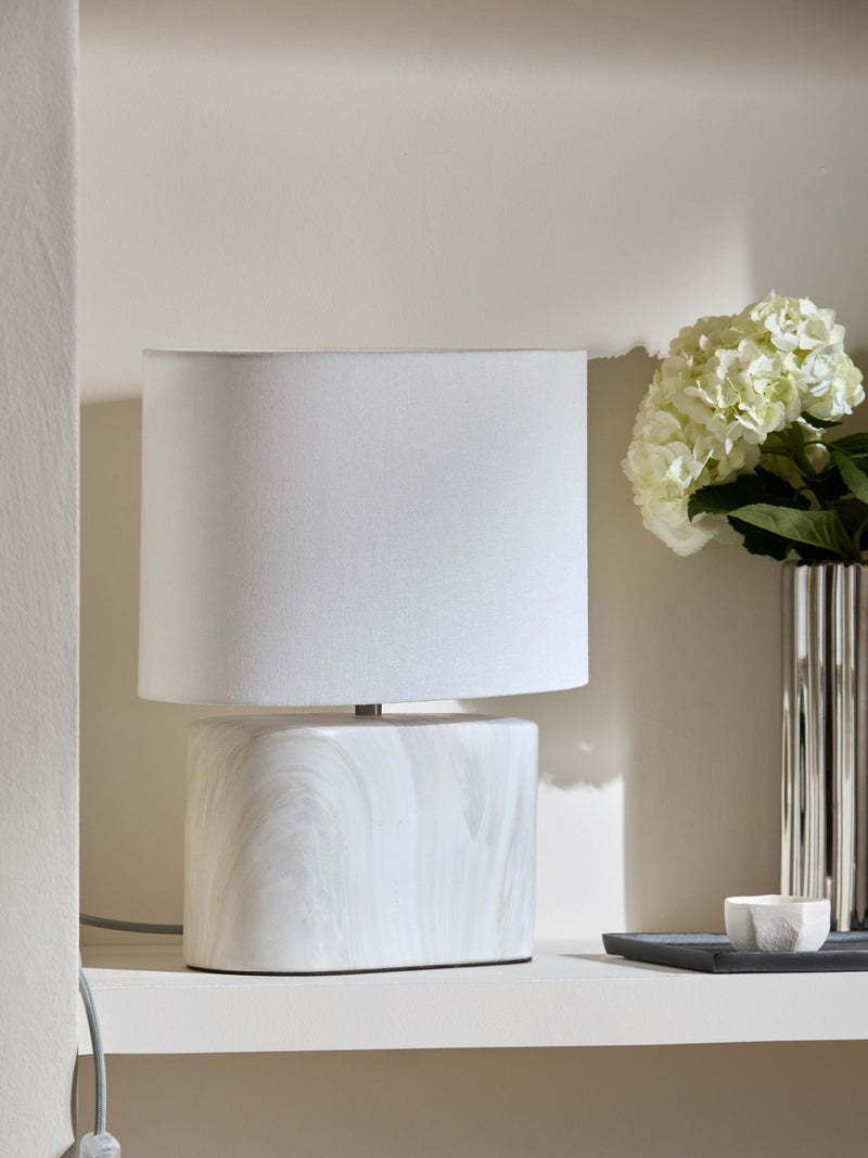 Sosandar marble effect ceramic table lamp, imported from the UK