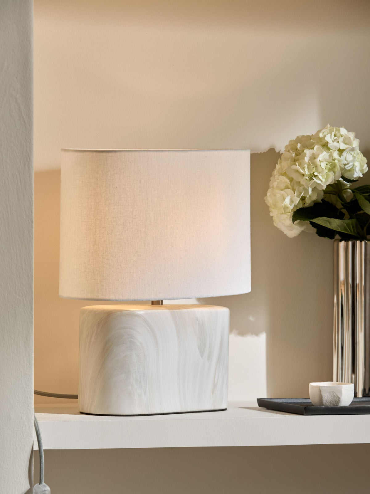 Sosandar marble effect ceramic table lamp, imported from the UK