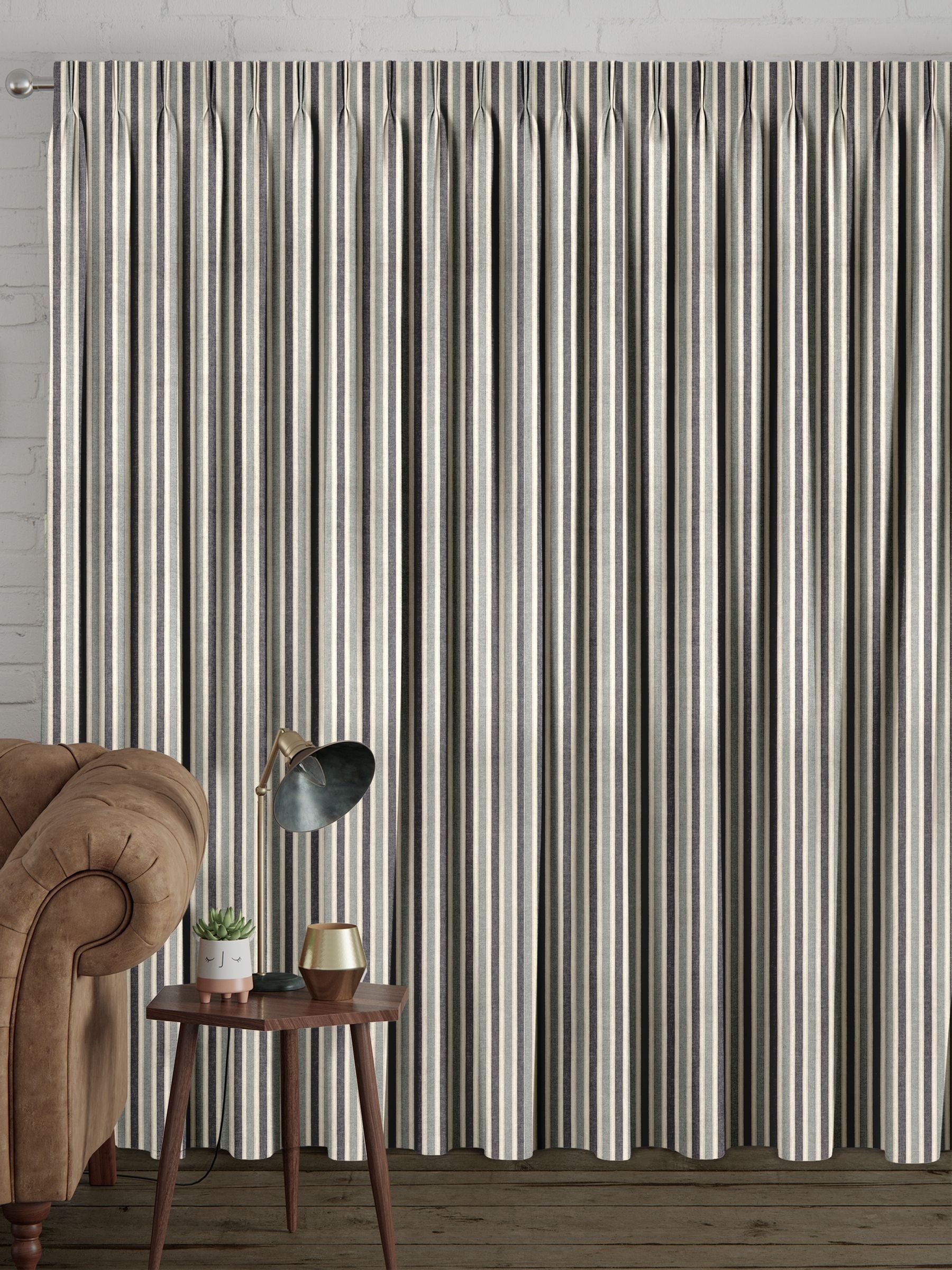 Next denim blue Dendi made-to-measure curtains, imported from the UK