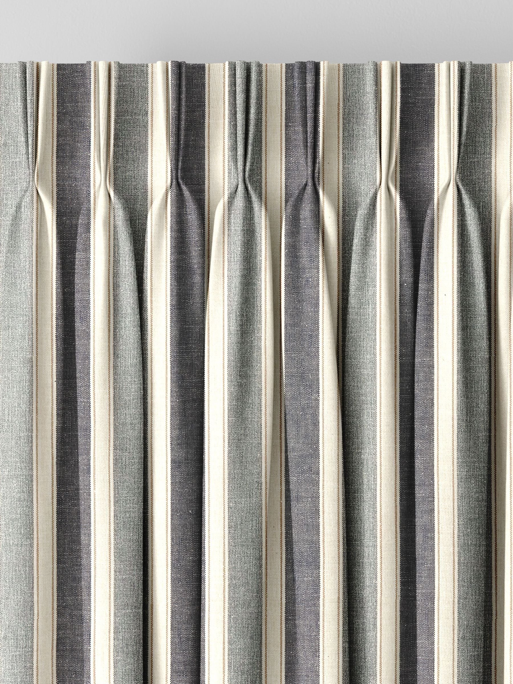 Next denim blue Dendi made-to-measure curtains, imported from the UK