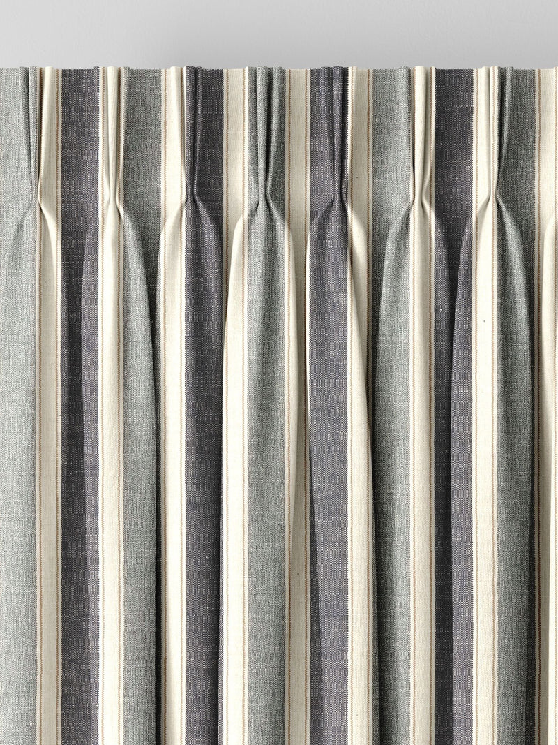 Next denim blue Dendi made-to-measure curtains, imported from the UK