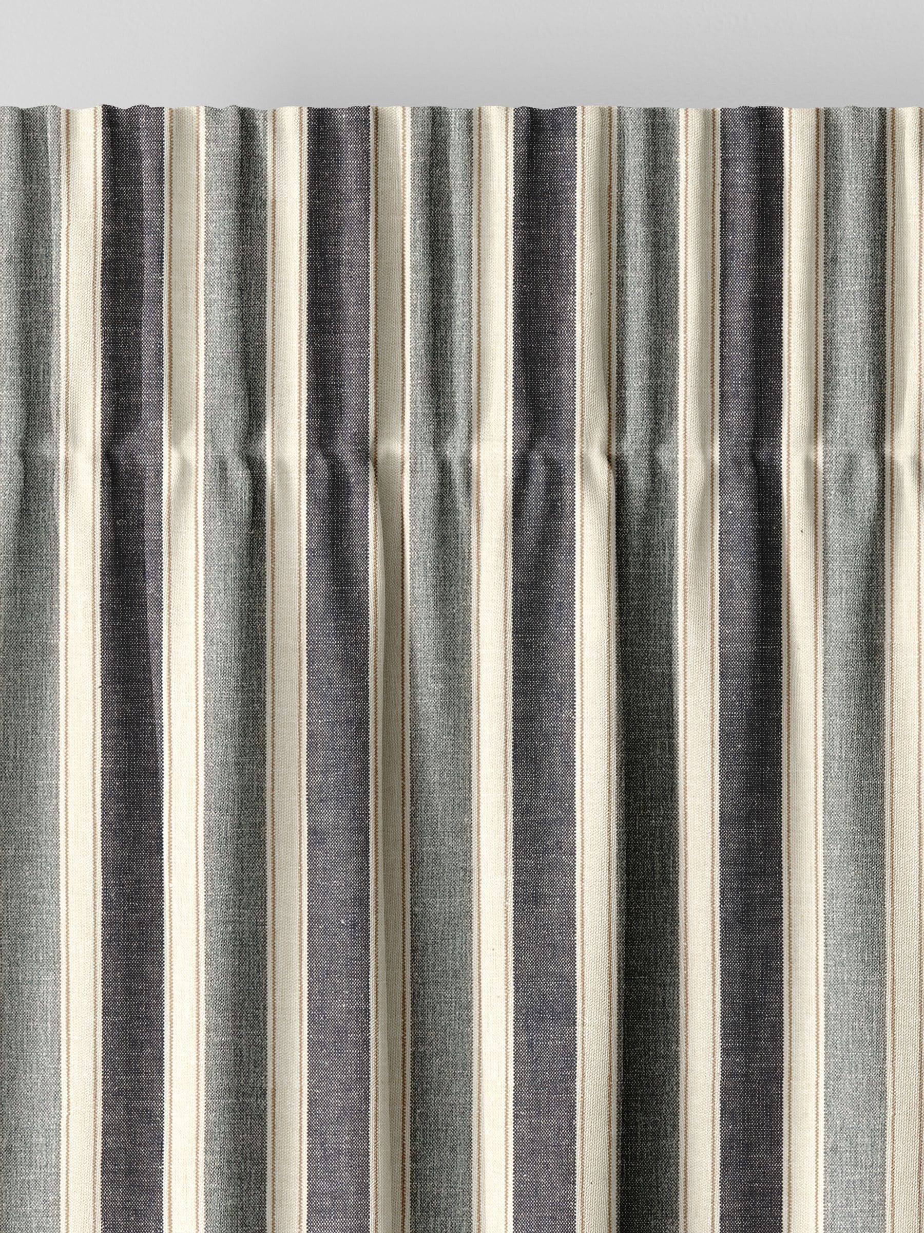 Next denim blue Dendi made-to-measure curtains, imported from the UK