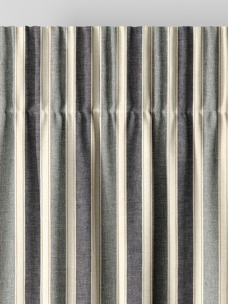 Next denim blue Dendi made-to-measure curtains, imported from the UK