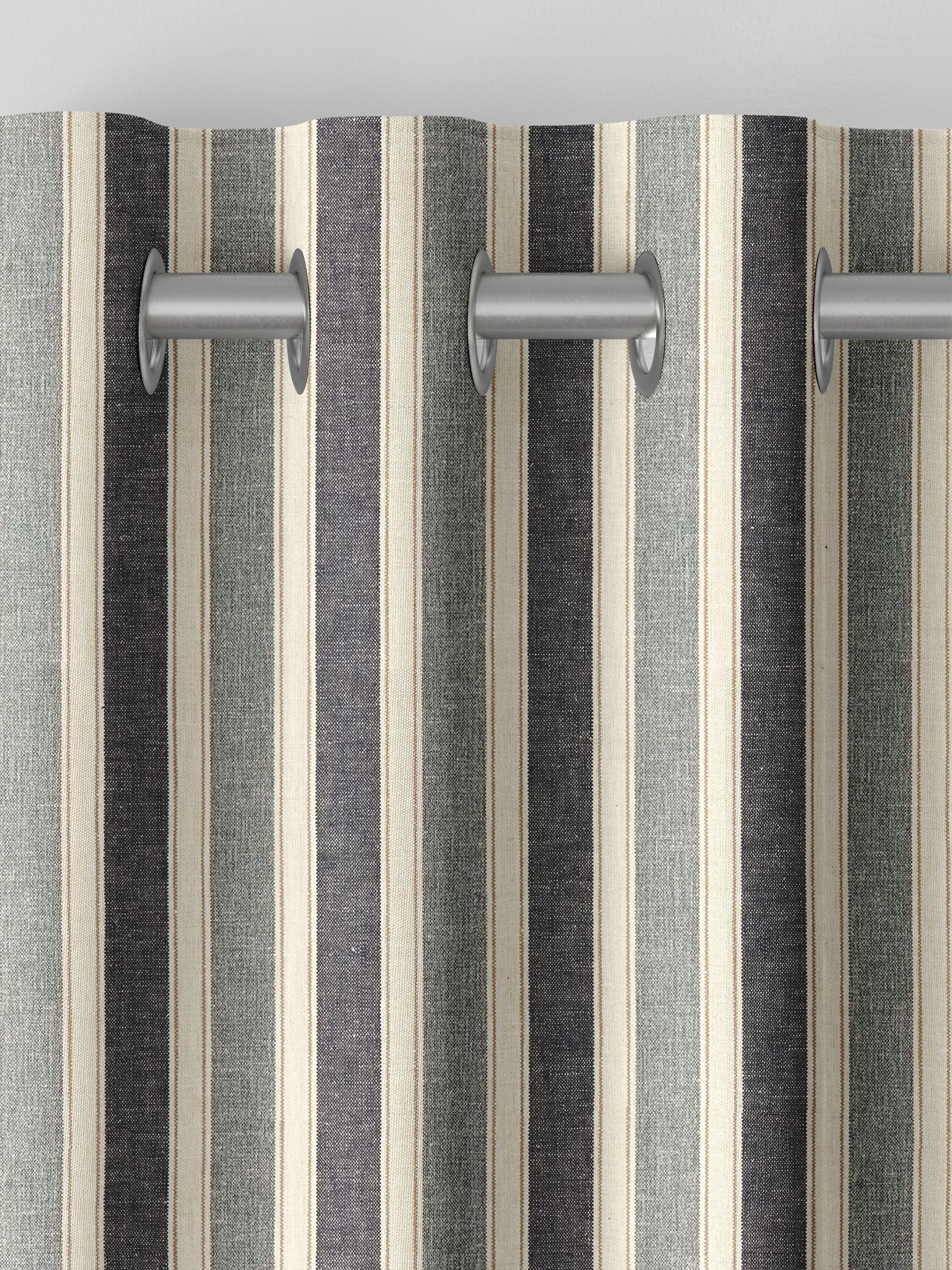 Next denim blue Dendi made-to-measure curtains, imported from the UK