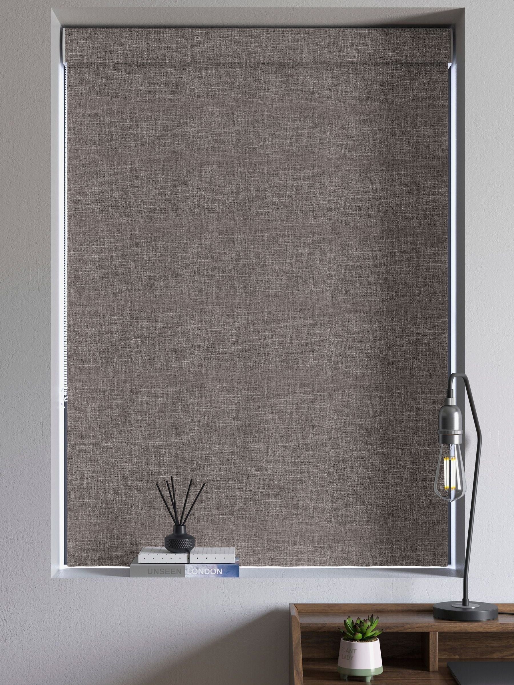 Viam Roman blind in Fog Grey, imported from the UK